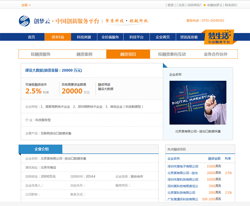 某中國創(chuàng)新服務(wù)平臺二期項(xiàng)目--全國及13個(gè)城市房源信息、資訊管理